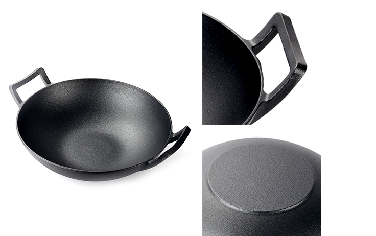 Wok żeliwny 31 cm z pokrywką