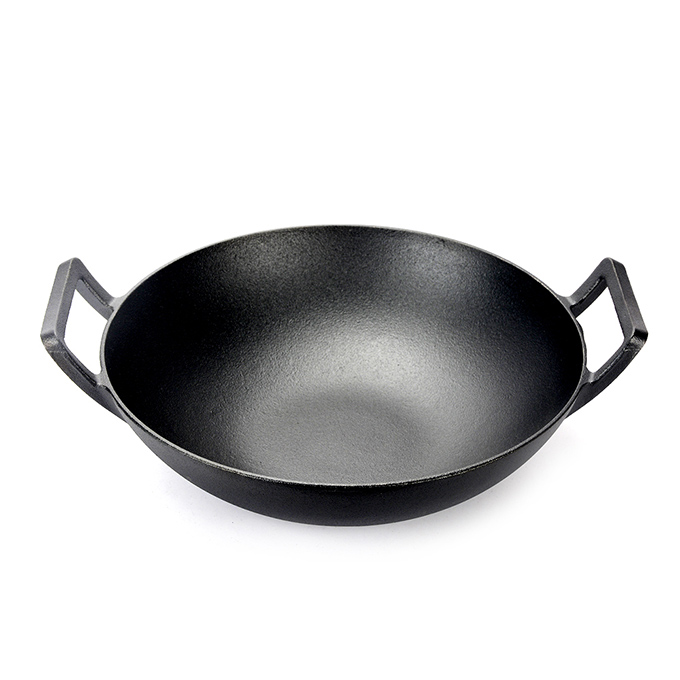 Wok żeliwny 31 cm z pokrywką