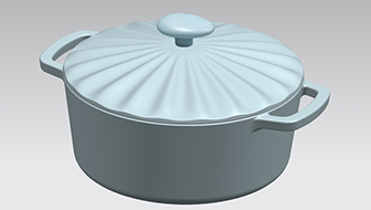 Emaliowane renderowanie 3D w holenderskim garnku