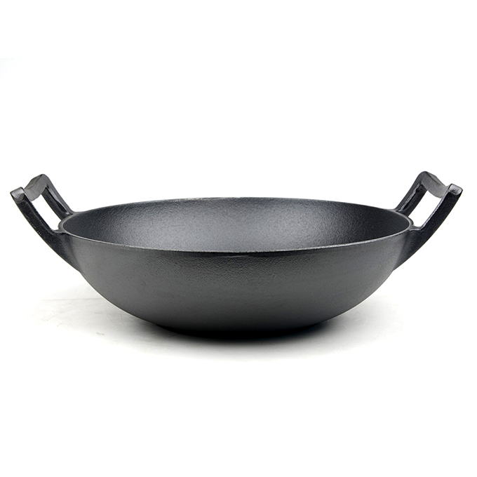 Wok z podw&oacute;jną rączką z żeliwa